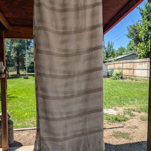 4 Striped Beige Curtain Panels
